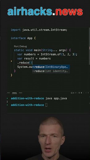 Addition With Stream.reduce() #java #shorts #coding #airhacks