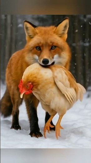 Fox Eating Chicken #wildlife #fox