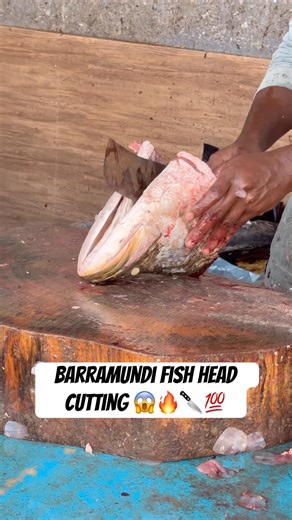 Giant Barracuda Fish Head Cutting 🔪🐟 | Sharp Knife Skills You Must See! 😱