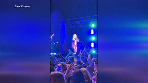 Bebe Rexha hit in the face by flying phone