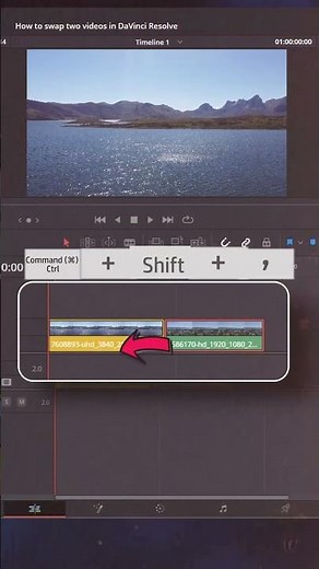 How to Swap Two Videos in DaVinci Resolve