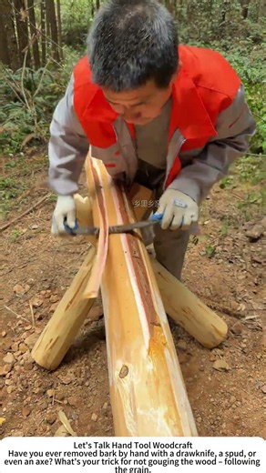 Old Carpenter’s Bark Stripper – Fast & Clean with a DIY Blade 👴
