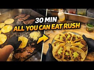 POV 🍁🌮: 30 Minute ALL YOU CAN EAT TACO Rush 🍳🔥Line Cook in Action || Busy Kitchen Service