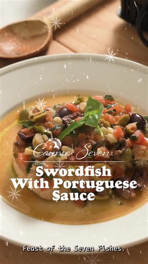 Chef Emeril J. Lagasse III on Instagram: "So folks, we have arrived. Course seven of our Feast of the Seven Fishes ~ Swordfish with Portuguese Sauce. Swordfish With Portuguese Sauce 4 swordfish steaks (about 7 or 8 ounces each), 1 to 1/2 inches thick 1 tablespoon Emeril’s Creole Seasoning 2 tablespoons olive oil, plus more for garnishing Torn basil leaves, for cooking and garnishing Portuguese Sauce, for serving (recipe pinned in comments) Sprinkle both sides of the swordfish steaks with Creole 
