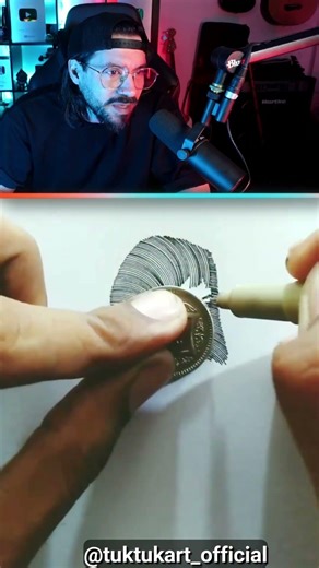 il dessine avec une pièce🤯