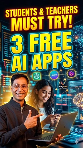 3 FREE AI Apps Students & Teachers Are Using 🔥 #aitools #tech