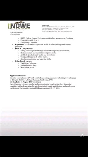 13K views · 56 reactions |  Ingwe Waste Management is Hiring  We...