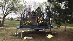 Double Backflip on Trampoline Ends in Fail
