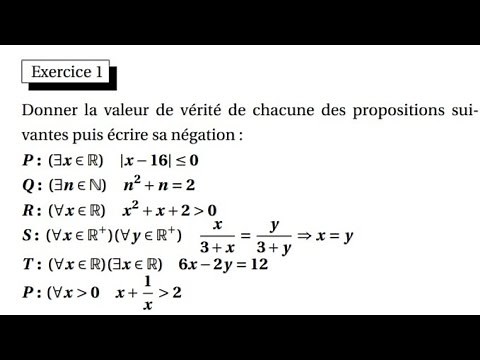 la logique exercice 1 (la valeur de vérité et la négation d'une proposition) 1bac S.EX et SM
