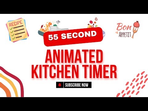 55 Seconds Cooking Timer | Animated Timer with Ticking Sound