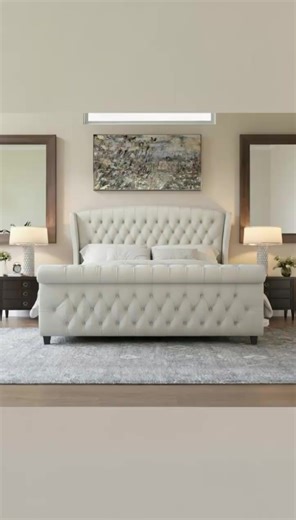 Transform your bedroom into a luxurious retreat with the AMERLIFE Platform Bed Frame! ✨ Featuring plush velvet upholstery and an elegant scroll wingback headboard and footboard, this sleigh bed design brings sophistication to any space. Plus, no box spring is needed for easy setup, making it a perfect upgrade. Ready to elevate your sleep sanctuary? Shop now and explore the Spring Sale! #AMERLIFE #PlatformBed #VelvetBedroom #HomeDecor #AIGC #Moras