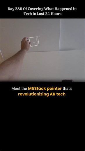 Tech in A Day on Instagram: "The video showcases a test of an AR microcontroller using an M5Stack device. The M5Stack pointer is used to demonstrate the device's capabilities. The test likely evaluates the performance and functionality of the microcontroller. The video may highlight the device's features, such as augmented reality integration and precise pointer control. The demonstration provides insight into the potential applications of the AR microcontroller. #tech #innovation #ai #technews 