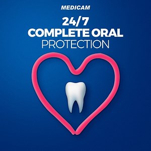 Experience 24/7 Complete Oral Protection with Medicam Dental Cream! Keep your smile bright and healthy using Medicam Dental Cream twice daily. Its advanced formula fights cavities, strengthens enamel, and keeps your breath fresh all day. Say goodbye to dental worries and hello to a confident smile! #Medicam #MedicamDentalCream #Sensitivity #PainRelief #GoodOralHealth #OralProtection #ToothDecay #BadBreath #Toothache #PainRelief #BleedingGums #HarRishtaMuskuraye #TenProblemsOneSolution | Medicam