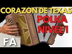 Tutorial de Acordeón Norteño, Polka Corazón de Texas, Fácil para Principiantes Acordeon de Fa