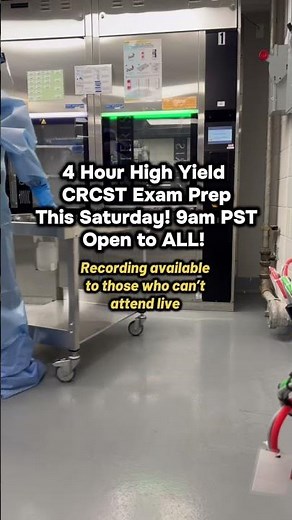 🗣️ Future Sterile Processing Technicians! The CRCST exam rewards understanding high-yield concepts,