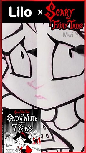 What if Lilo was in a HORROR? Draw Lilo in Scary Fairy Tales Style #liloandstitch #meiyu #art