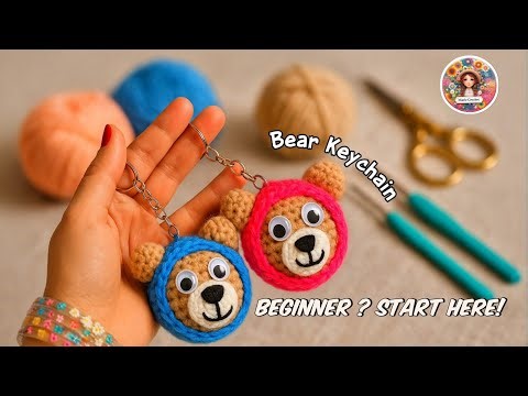 Easy Crochet Bear Keychain Tutorial 🧸 | Cute DIY Gift Idea for Beginners ‪@mariecrochett‬