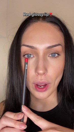 this is fun #makeup #redlip #macclearlipglass #fyp @maccosmetics