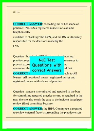 NJE Test Questions with correct Answers video