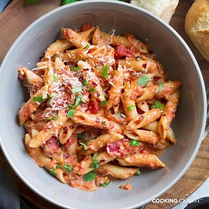 4.3K views · 47 reactions | PENNE ALLA VODKA! Perfectly hearty and tender penne pasta is tossed with a creamy and vibrant, San Marzano tomato based and vodka infused sauce that’s seasoned with fresh herbs and parmesan. Talk about a delicious dinner recipe! RECIPE: https://www.cookingclassy.com/penne-alla-vodka-sauce/ | Cooking Classy | Facebook