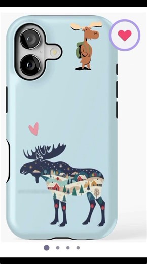 Moose Silhouette with Lapland Village 🫎❄️ | Scandinavian Folk Art by #heidiannemorris