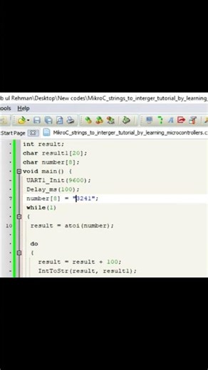 Converting integers to string tutorial. MikroC for PIC. #coding #circuit #control #engineering