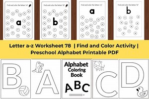 Letter a - Z Worksheet 78 | Find and Color Activity | Preschool Alphabet Printable PDF - Etsy Canada