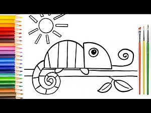 How to draw a chameleon || Easy Step by Step || Kids Hub