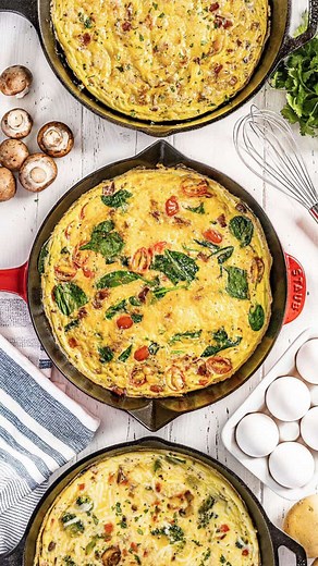 The frittata is a classic breakfast favorite that’s perfect for serving at everything from everyday breakfasts to holidays to special occasion breakfasts or brunches. This recipe features a basic cheese frittata recipe along with three variations. You can customize any of the variations or mix and match your favorite add-ins to create your own custom versions. https://thestayathomechef.com/frittata/ | The Stay At Home Chef