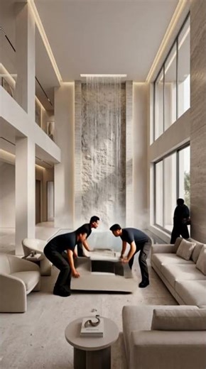 There’s a Waterfall Inside This Living Room 🤯