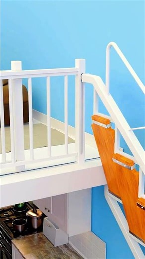 DIY foldable staircase ultimate space