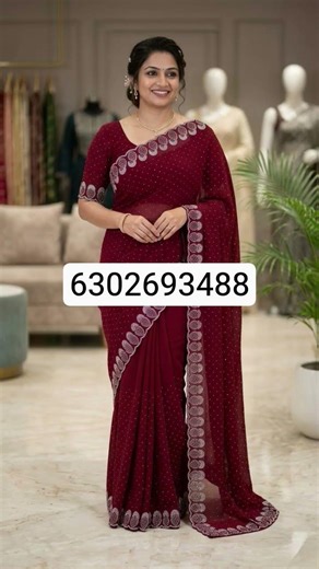 #Market New Launch Fancy Stone work Sarees with Running Blouse Code: FSWS1200