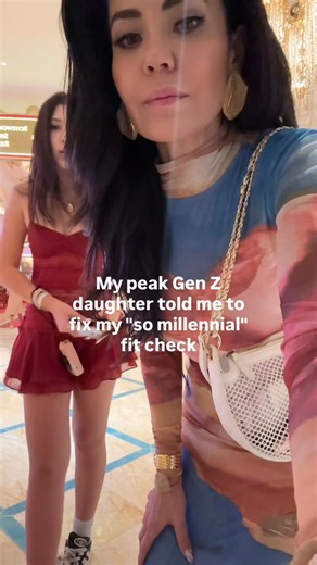 I tried to fix my millennial fit check in front of my daughter. And... even the camera said 'never mind'. 😮‍💨 #millenialmom #momreels | Angie Goff