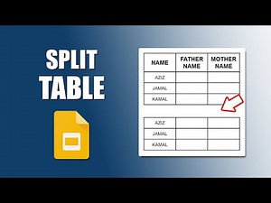 How to split table in google slides