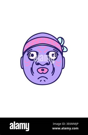 sales flash animation of a japanese hyottoko noh theatre mask Stock Video Footage - Alamy