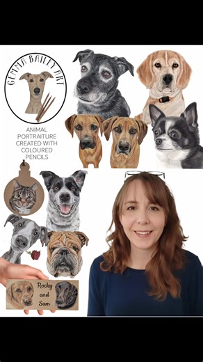 Wow. Over 3000 of you on Instagram and around 650 on Facebook so I think it's time to say a little hello to all of my new followers! Thank you for being here and your support, I really appreciate it! A quick introduction for those who don't know me... I live in Buckinghamshire (UK) with my hubby, son and our 2 dogs, a loopy lurcher and a gorgeous greyhound. Our lurcher was the one to spark my first attempt at drawing a dog about 5 years ago, I hadn't drawn in a long time before that. Growing up,