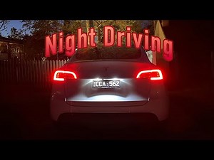 Driving a Tesla Model Y at Night 🌙