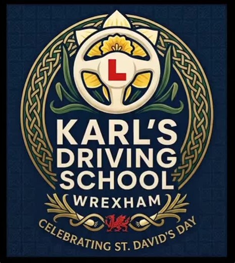 Happy St. David’s Day from Karl’s Driving School, Wrexham. 🏴󠁧󠁢󠁷󠁬󠁳󠁿🌼🚗 #stdavidsday #wales #wrexham #drivinglessons #driving