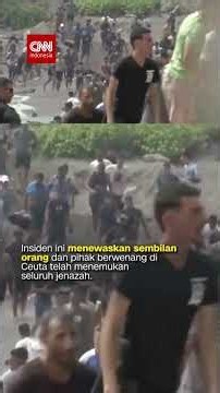 Momen Ratusan Migran Maroko Berenang Lewat Laut ke Spanyol