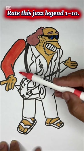 Drawing the Jazz Legend: Bleeding Gums Murphy! 🎷✨ #thesimpsons #coloring #shorts