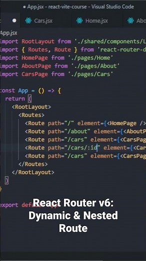 React Router v6: Dynamic & Nested Route
