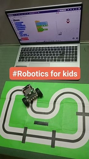 Line follower robot with simple coding done in Pictoblox.