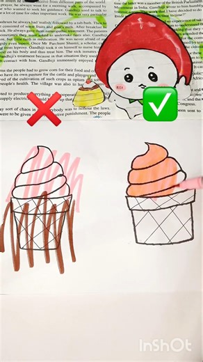 Perfect vs Messy Ice Cream Drawing 🍦 #shorts #easydrawing #drawingchallenge #viralshorts