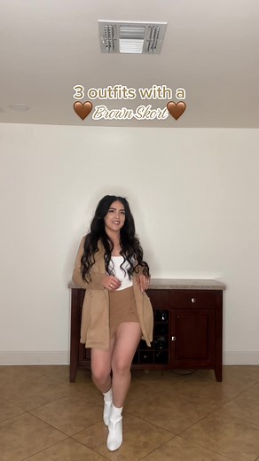 Stylish Brown Skort Outfit Ideas | ROMWE Haul