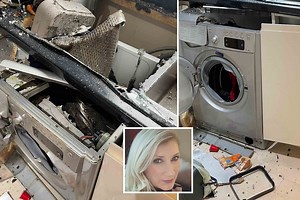 Mum's horror as washing machine 'EXPLODES' and sends shards of glass flying everywhere