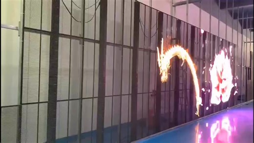 P3.91-7.8 Indoor Mesh Full Color Led Video Screen  Transparent  Glass 3D LED Display Video Wall  Digital Signage