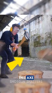 1.2M views · 4K reactions | Shotgun-Powered Axe Shatters Logs Shotgun-Powered Axe Shatters Logs – A groundbreaking invention that uses a shotgun shell’s explosive force to split logs instantly. With high-impact energy and precision, it redefines efficiency in woodcutting. A true mix of power and innovation. Credits:@integza /YT,@SilverloafCustomRazors /YT #Innovation #Technology #Energy #axe #axethrowing | Glass Media | Facebook
