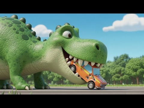 Giant T-Rex Eating Cars! Dinosaur Attack 🚗💥🦖 OMG!