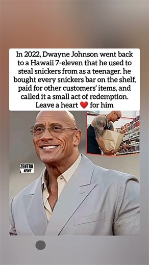 Dwayne Johnson’s small act of redemption at hawaii 7-eleven 🍫❤️ #viral #shorts