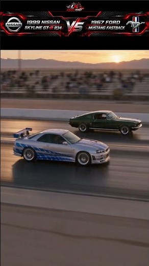 2200HP Skyline R34 vs 2000HP Mustang Fastback... FAST & FURIOUS LEGENDS COLLIDE 💀🔥
